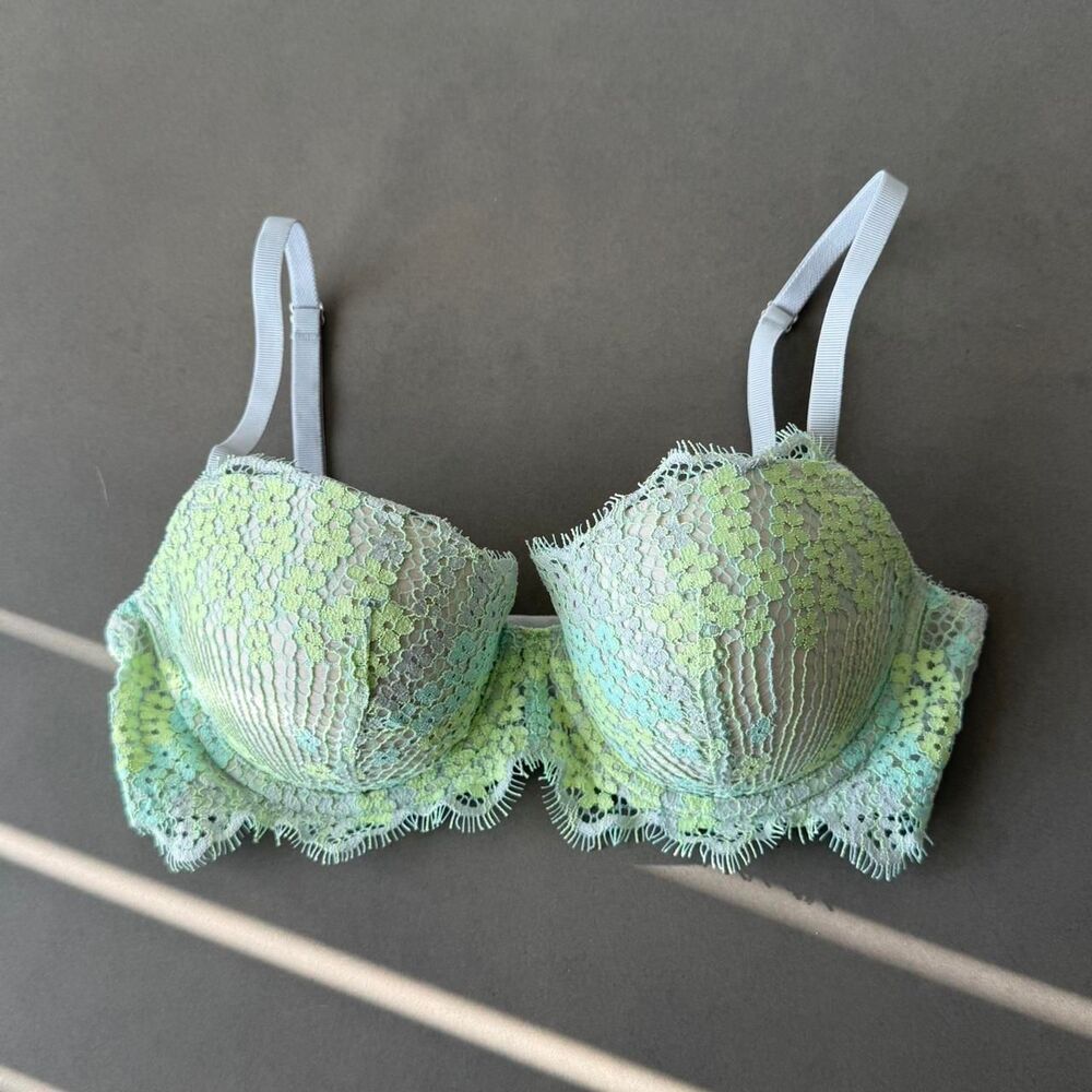 Victoria's Secret Dream Angels Sz 32D Green Lace